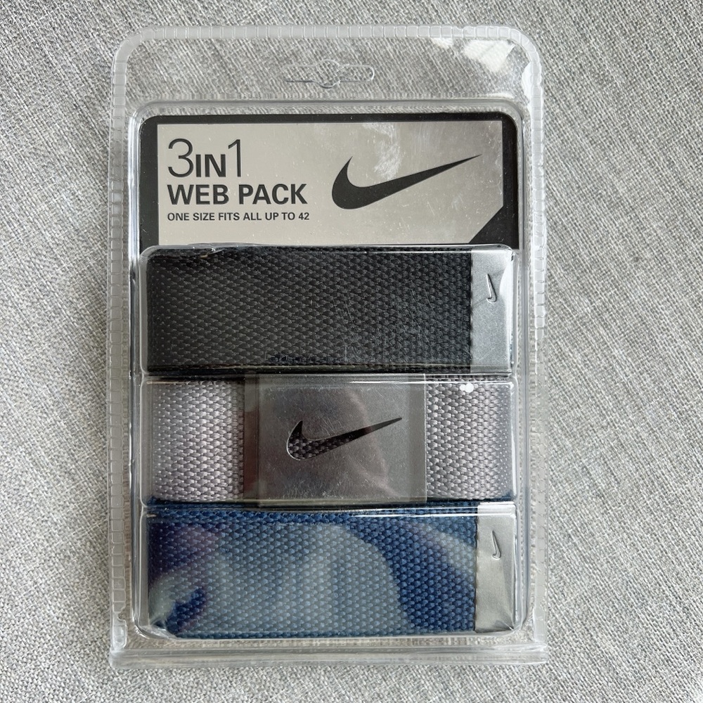 Men's Nike 3 Pack 38 mm Webbed Belts - Picture 3 of 6